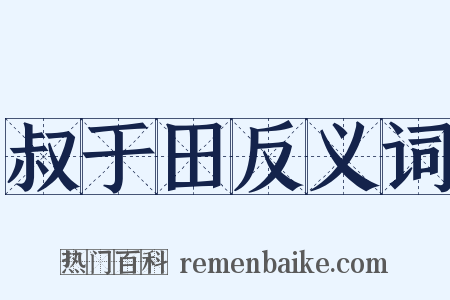 叔于田反义词是什么意思的图片